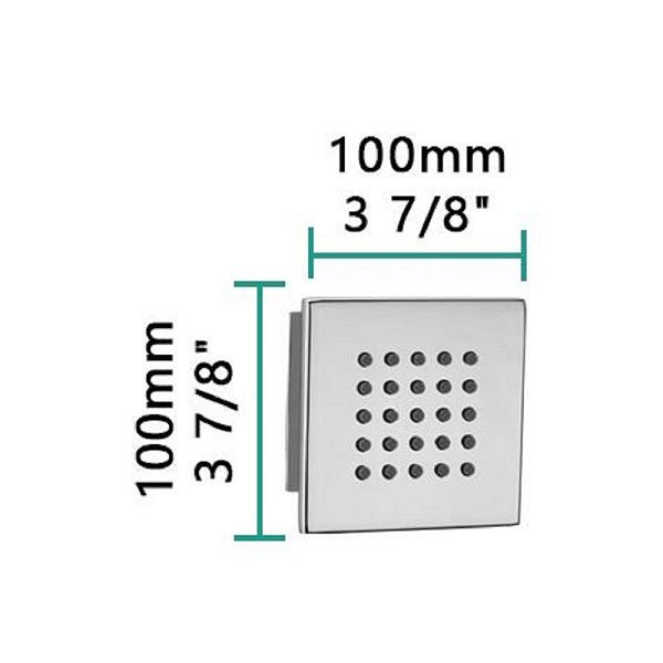 Cascada Modern Design 4” Square Body Spray Shower Jet - View 35