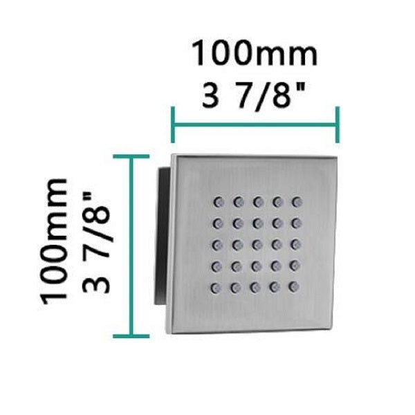 Cascada Modern Design 4” Square Body Spray Shower Jet - View 34