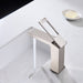 Cascada Aosta Contemporary Single-Handle Faucet - Streamlined Design in Brushed Nickel - Close-Up
