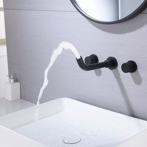 Cascada Arno Modern Bathroom Sink Faucet – Wall-Mounted Waterfall Design - Side View