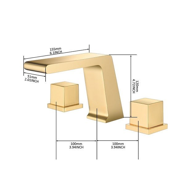 Cascada Royale Series Waterfall Sink Faucet – Modern Bathroom Design - Side View