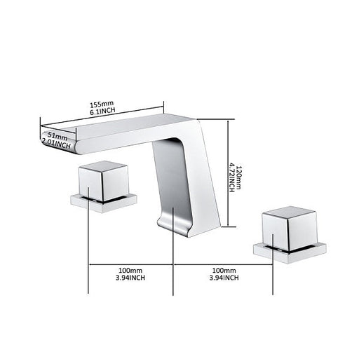 Cascada Royale Waterfall Bathroom Sink Faucet – Contemporary Design - Side View