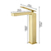 Cascada Aosta Elegant Vessel Single-Handle Faucet - Streamlined Design in Brushed Gold - Side View