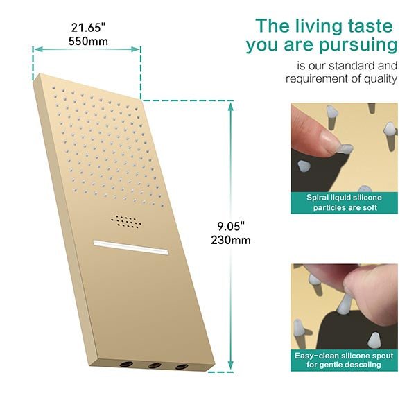 Cascada Bologna 9"x22" Digital LED Music Shower System - View 10