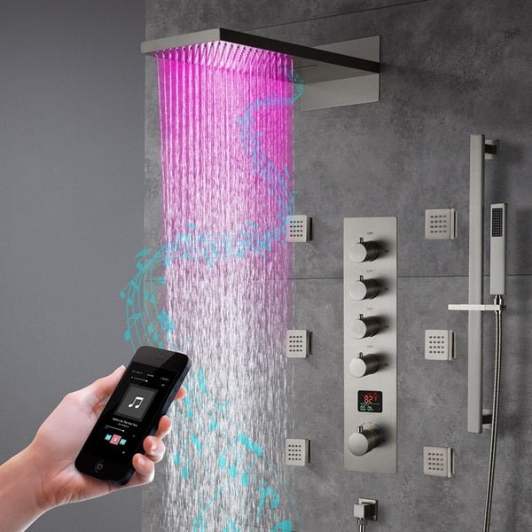Cascada Naples 9"x22" Bluetooth LED Digital Shower System
