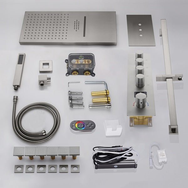 Cascada Naples 9"x22" Bluetooth LED Digital Shower System - Close-Up