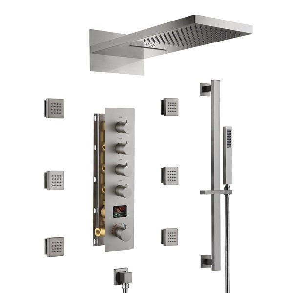 Cascada Naples 9"x22" Bluetooth LED Digital Shower System - Features