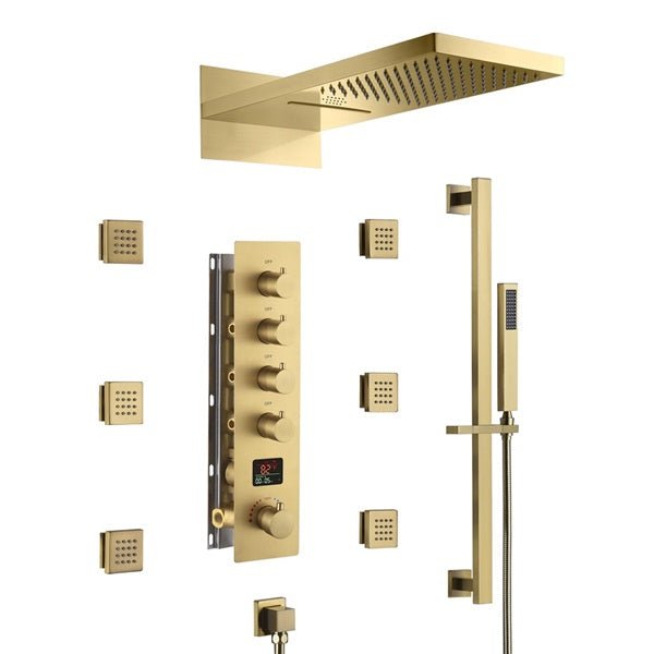 Cascada Naples 9"x22" LED Digital Music Shower System - View 10