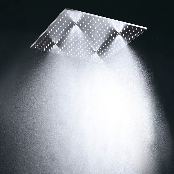 Cascada Napoli LED Shower System: Rainfall, Spa Mist, Thermostatic Control - Side View
