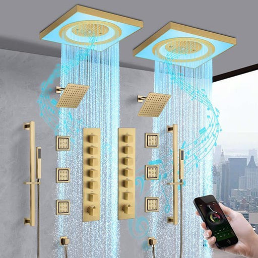 Cascada Perla 24" LED Music Shower System with Dual Showerheads and Body Jets