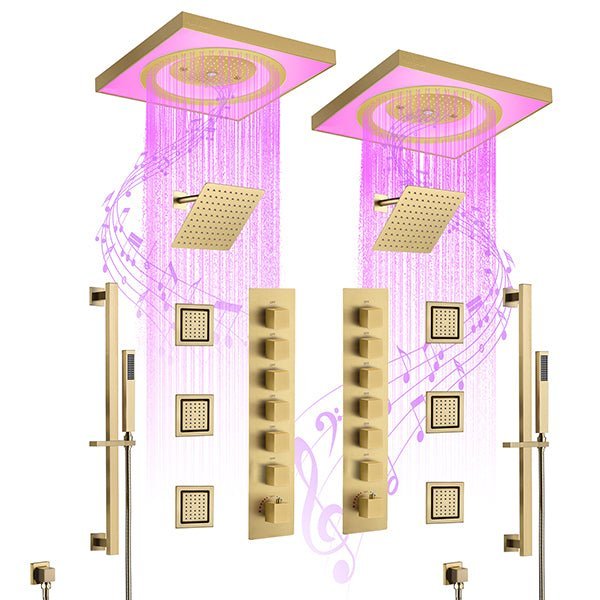 Cascada Perla 24" LED Music Shower System with Dual Showerheads and Body Jets - View 18