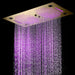 Cascada Pisa 16"x28" Brushed Gold Bluetooth LED Showerhead Shower Head
