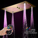 Cascada Pisa 16"x28" Brushed Gold Bluetooth LED Showerhead Shower Head - Close-Up