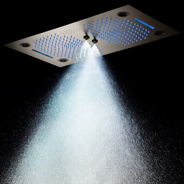Cascada Pisa 16"x28" Brushed Nickel Bluetooth LED Shower System - View 12