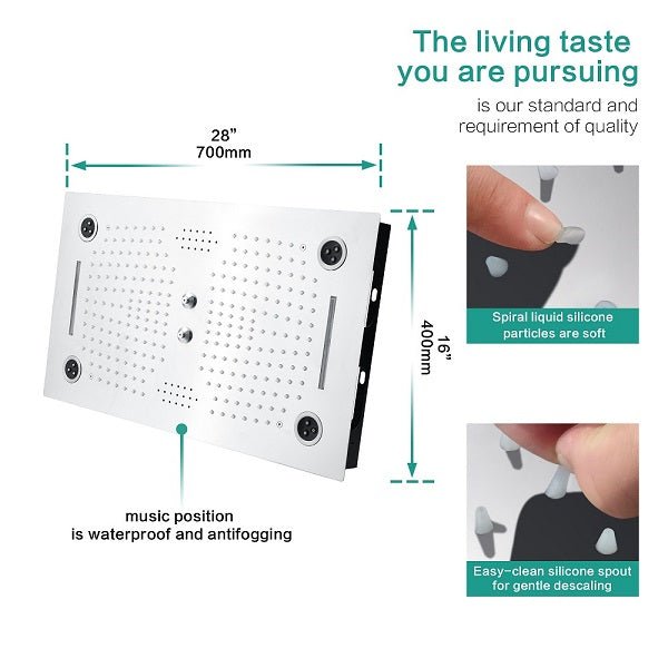 Cascada Pisa 16"x28" Music LED Shower Head - View 9