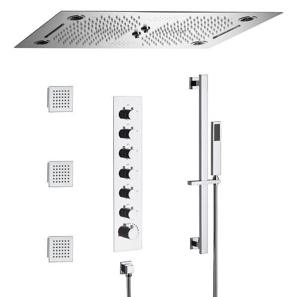 Cascada Pisa 16"x28" Music LED Shower System - View 13