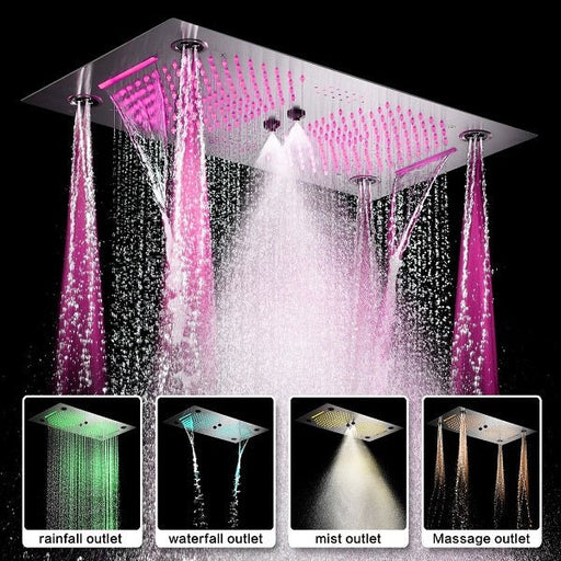 Cascada Pisa 16"x28" Music LED Shower System - Side View