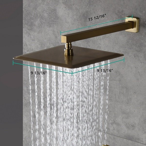 Cascada Pompeii 12" Brushed Gold Shower Set - View 9
