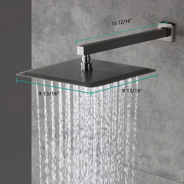 Cascada Pompeii 12" Brushed Nickel Shower Set - Detail View