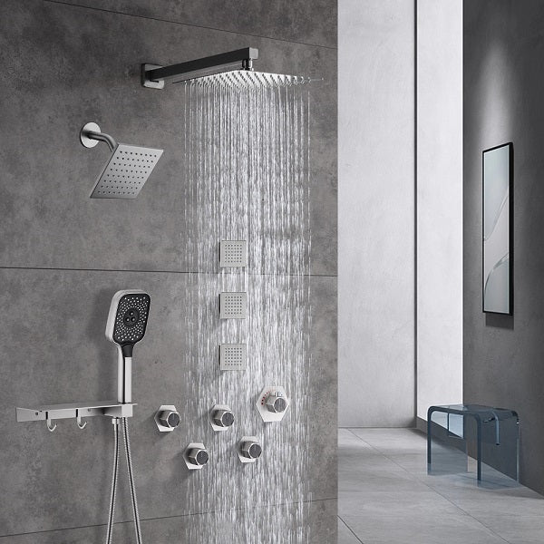 Cascada Pompeii 12" Brushed Nickel Shower Set
