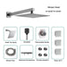 Cascada Pompeii 12" Brushed Nickel Shower Set - Close-Up