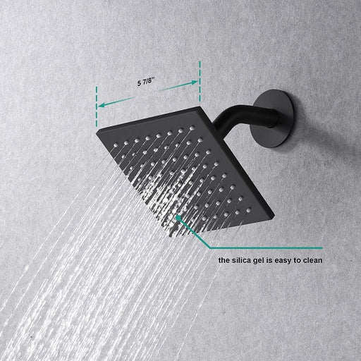 Cascada Pompeii 12" Matte Black Shower Set - Side View