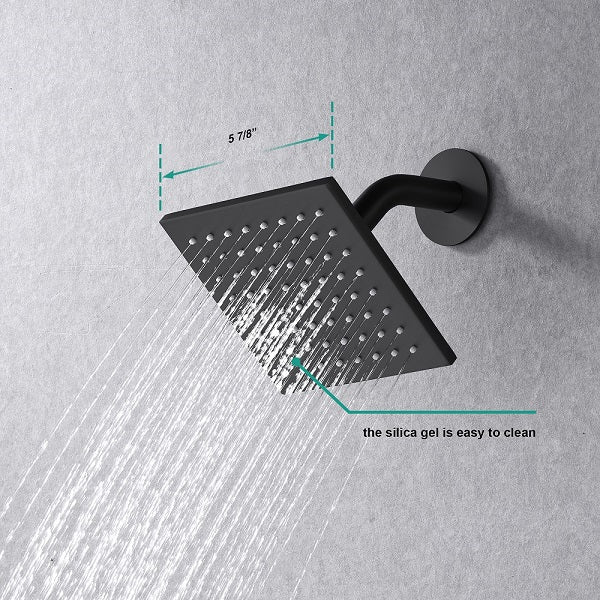 Cascada Pompeii 12" Matte Black Shower Set - Side View