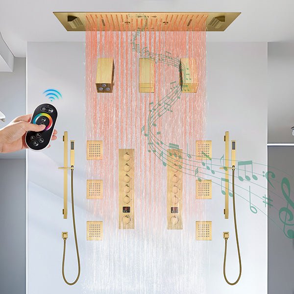 Cascada Portofino 16"x36" LED Music Dual Shower System - Detail View