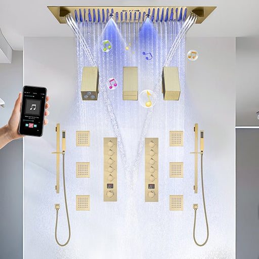 Cascada Portofino 16"x36" LED Music Dual Shower System