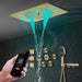 Cascada Positano 15"x23" Brushed Gold Music LED Shower System