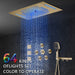 Cascada Positano 15"x23" Brushed Gold Music LED Shower System - Features