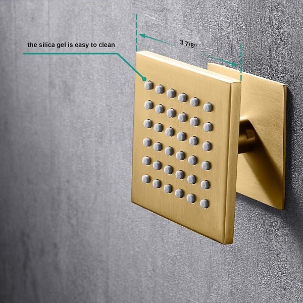Cascada Positano 15"x23" Brushed Gold Music LED Shower System - View 11