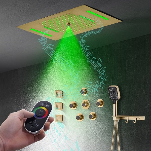 Cascada Positano 15"x23" LED Music Shower System - Dimensions