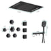 Cascada Positano 15"x23" Matte Black LED Music Shower System - Lifestyle View