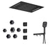 Cascada Positano 15"x23" Matte Black LED Music Shower System - Features