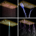 Cascada Rainbow 16"x28" Brushed Gold LED Bluetooth Shower System - Side View