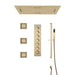 Cascada Rainbow 16"x28" Brushed Gold LED Bluetooth Shower System
