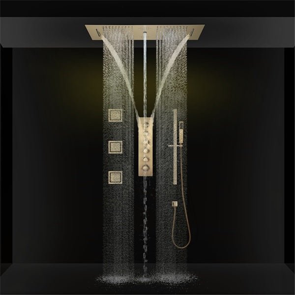 Cascada Riviera 12"x36" LED Bluetooth Shower System - Dimensions
