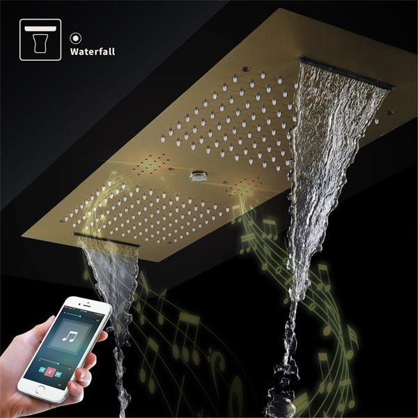 Cascada Riviera 12"x36" LED Bluetooth Shower System - View 10
