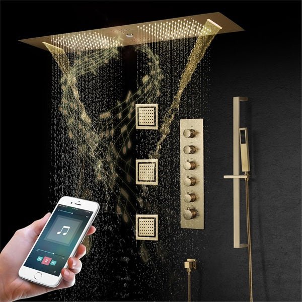 Cascada Riviera 12"x36" LED Bluetooth Shower System