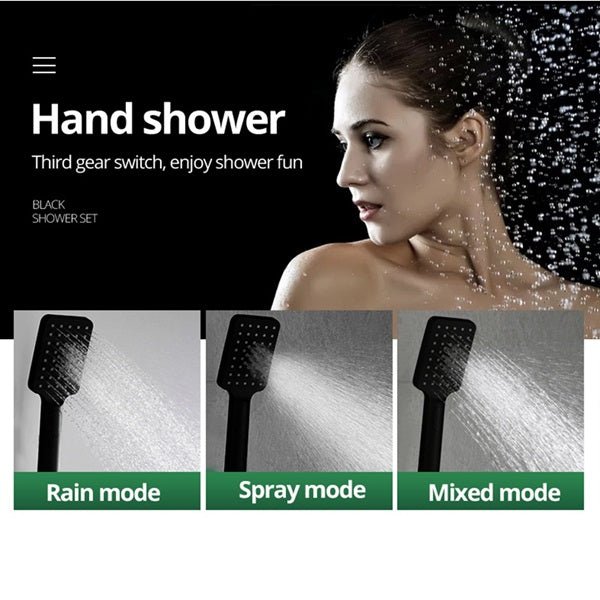 Cascada Rubinetto 10" Matte Black Thermostatic Shower Faucet - Detail View