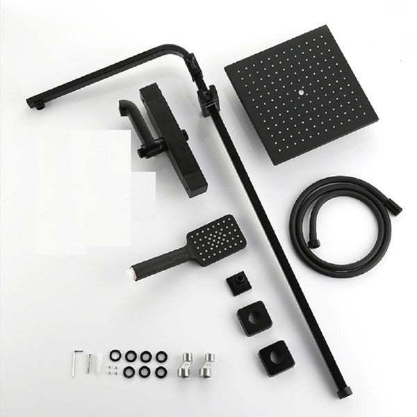 Cascada Rubinetto 10" Matte Black Thermostatic Shower Faucet - Close-Up