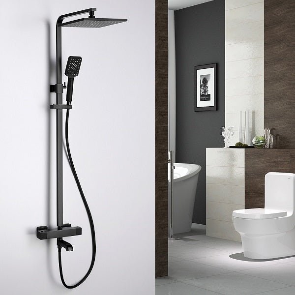 Cascada Rubinetto 10" Matte Black Thermostatic Shower Faucet - View 9