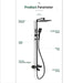 Cascada Rubinetto 10" Matte Black Thermostatic Shower Faucet - Features