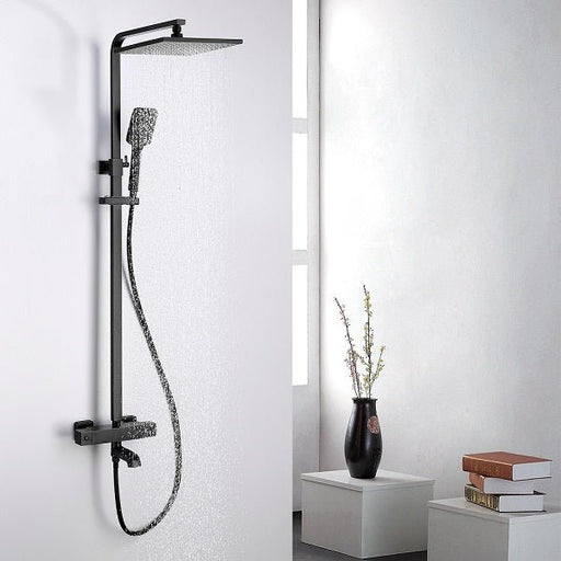 Cascada Rubinetto 10" Matte Black Thermostatic Shower Faucet