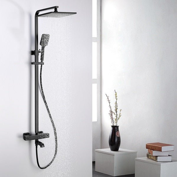 Cascada Rubinetto 10" Matte Black Thermostatic Shower Faucet