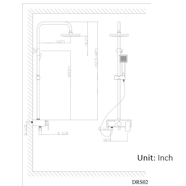 Cascada Serena 8" Digital Shower Faucet Set Chrome Finish - View 9