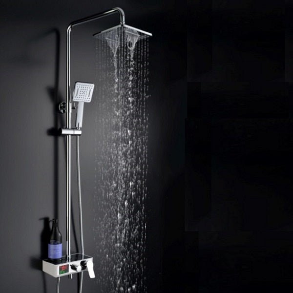 Cascada Serena 8" Digital Shower Faucet Set Chrome Finish - Dimensions