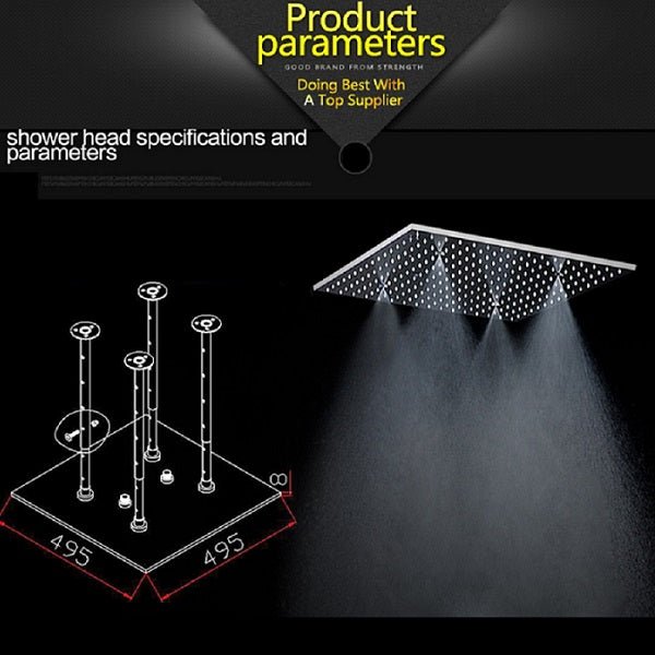 Cascada Shower Head with 2 Mode Functions (Rainfall & Mist) - Close-Up