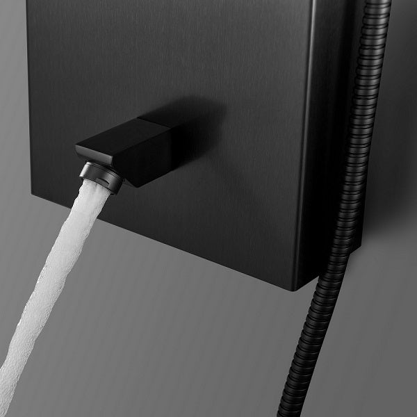 Cascada Showers 47" Matt Black Indoor Shower Panel: Modern Luxury for Your Bathroom - Close-Up